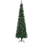 HOMCOM - Arbre de Noël Artificiel Effilé 7 - 5 Pieds Décoration Maison Fête avec Cônes de Pin-Riche de 2 types de pointes à superposer (aiguilles de pin et branches ordinaires), de pommes de pin qui donnent un aspect sain et naturel 