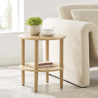 Modway - Torus Manche Table d’appoint - Chêne-Plateau inférieur de rotin