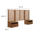 Modway - Render Ensemble 6 pièces : Tête de lit Simple murale et tables de chevet modernes - Noyer-Assemblée requise