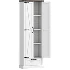 HOMCOM - Armoire de garde-manger 71 po avec 2 portes - blanc-Armoire spacieuse avec étagères réglables et un tiroir généreux pour le rangement 