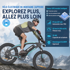 Gyrocopters - Vélo électrique pour adultes Zapphire - Vitesse 32 km/h - Autonomie (assistance électrique) 91 km - Noir-Un moteur haute performance d'une puissance de crête de 500 W, associé à une autonomie de 91 km (en mode assistance au pédalage), pour affronter aisément les longs trajets et les sentiers escarpés