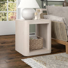 Hudson&Canal - Table d'appoint carrée Kellan (50 cm de largeur) - Blanc aulne-Nettoyer avec un chiffon doux et sec, sans produits chimiques agressifs ni produits de nettoyage abrasifs