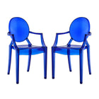 Modway - Casper Fauteuils de salle à manger Ensemble de 2 - Bleu-Pour un usage extérieur/intérieur