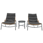 Manhattan Comfort - Ensemble de conversation moderne Sunset pour patio, 3 pièces - Gris - Lot de 3-Ensemble de conversation moderne de patio 3 pièces avec 2 chaises et 1 table d’appoint