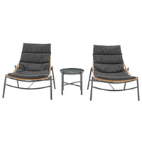 Manhattan Comfort - Ensemble de conversation moderne Sunset pour patio, 3 pièces - Gris - Lot de 3-Ensemble de conversation moderne de patio 3 pièces avec 2 chaises et 1 table d’appoint