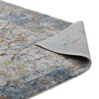 Modway - Minu Treillis floral vieilli Tapis 4 pi l x 6 pi L - Bleu clair, jaune et orange-Haute densité / Tissé à la machine