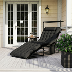 Outsunny - Chaise de bronzage pliante - chaise longue avec auvent - noir-Chaises empilables pour des solutions de rangement peu encombrantes
