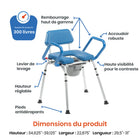 Journey - Chaise d’aisance rehausseur de toilette SoftSecure Uplift-Les poignées en caoutchouc antidérapantes améliorent la stabilité lors de chaque transfert