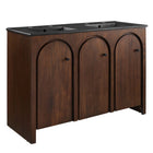 Modway - Appia Double évier 48" Vanette de salle de bain - Noir noyer-Charnières à fermeture douce