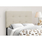 Monarch Specialties - 5921T Lit Simple - Tissus Beige-Facile à assembler, toute la quincaillerie est commodément située à l'intérieur de la tête de lit , comprend une garantie limitée de 2 ans contre les défauts du fabricant pour votre tranquillité d'esprit