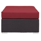 Modway - Convene Terrasse extérieure Tissu Ottoman rectangulaire in Espresso Rouge-Housses de coussins lavables à la machine