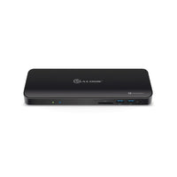 ALOGIC - Station d'accueil double écran ThunderBolt 3 avec 4K et Power Delivery-Ports connectés Cette station d'accueil comprend 1 x HDMI, 2 x Thunderbolt 3.0 (un en amont et un en aval), 5 x ports USB 3.0 (USB-A) avec chargement BC1.2 sur 1 port, 1 x RJ-45 Gigabit Ethernet, 1 x emplacement pour carte SD et 1 x prise audio combo 3,5 mm