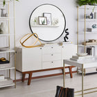 Arcus Home Decor - Miroir rond Hey Mirro de 30 po - Noir-Couleur/finition du cadre : Noir intemporel
