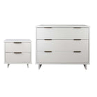 Manhattan Comfort - Granville commode et table de chevet modernes - blanc - ensemble de 2-Commode de chambre moderne-contemporaine avec une touche de glamour comprenant 1 commode et 1 table de nuit