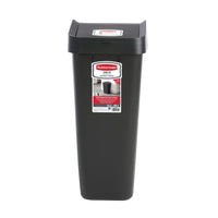 Rubbermaid - Poubelle 12,2 gallons à couvercle basculant - Noire-Le couvercle bombé s'ouvre et se ferme facilement pour accéder aux déchets quotidiens, les gérer et atténuer les odeurs.