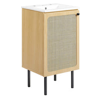 Modway - Chaucer 18" Vanette de salle de bain - Oak White-MDF et panneau de particules