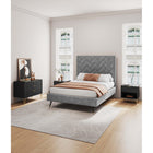 Manhattan Comfort - Dumbo table de chevet moderne 1 tiroir et commode 3 tiroirs - noir - ensemble de 2-Comprend 4 tiroirs à extension totale conçus avec des lignes nervurées texturées verticales