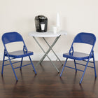 Flash Furniture - Chaise pliante de la série HERCULES COLORBURST en métal bleu cobalt à triple entretoise et double charnière-Patins glisseurs non marquantes