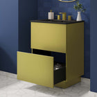 Modway - Quantum 24" Vanette de salle de bain - Or noir-Tiroir à glissement complet