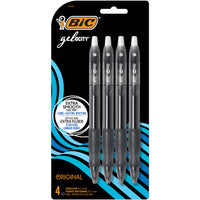 BIC - Stylos Gelocity à encre gel rétractable – 0,7 mm – noirs – paquet de 4-Prise ergonomique offrant un maximum de confort et de contrôle