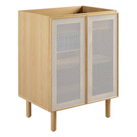 Modway - Calla 24" perforé Métal Armoire de toilette de salle de bain (lavabo non inclus) - Chêne-Portes en métal perforé