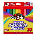 Cra-Z-Art - Marqueurs classiques lavables Broadline - Paquet de 10-L'ensemble de marqueurs à pointe large lavables classiques Cra-Z-Art 10ct est disponible en dix couleurs vives, inspirant l'imagination et la créativité dans chaque boîte