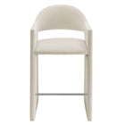 Modway - Talia 41 pouces Cuir végane Tabouret de bar - Albâtre-Arrivée entièrement assemblée