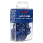 JAM Paper - Trombones ronds - bleu foncé - paquet de 50-Taille : 1 pouce (diamètre) | Gardez vos piles de papier organisées avec des trombones colourés