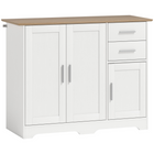 HOMCOM - Buffet moderne 40 po avec tiroirs et portes de rangement - blanc-Comprend deux tiroirs et deux armoires pour garder votre espace de vie organisé