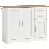 HOMCOM - Buffet moderne 40 po avec tiroirs et portes de rangement - blanc-Comprend deux tiroirs et deux armoires pour garder votre espace de vie organisé