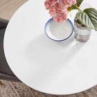 Modway - Lippa Rond de 28 po Bois Table à manger, Or Blanc-	Sièges 2