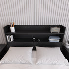 Nexera - Tête de lit de rangement double Hunter, Noir-5
