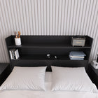 Nexera - Tête de lit de rangement double Hunter, Noir-5