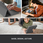 Étui clavier Logitech Slim Folio pour iPad A16/ 10.9" (10e génération) - Anglais - Gris Oxford-Compatible avec Apple iPad A16/ 10,9" 10ème génération (A2696, A2757, A2777)