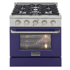 Kucht - 30 po Série KDF Cuisinière Pro Style au gaz propane - Acier inoxydable/Bleu-Four à convection extra-large de 4,2 pi³ avec configuration à 5 grilles et grande fenêtre de four pour une visibilité accrue et une cuisson polyvalente