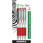 Zebra - Stylos à bille Z-Grip Flight - 1,2 mm - rouge - paquet de 4 (21934)-Encre fluide à faible viscosité