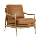 Modway - Langford Cuir végane Fauteuil d’accent - Noyer Tan-Chaise d’accent polyvalente