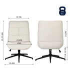 Homy Casa - Chaise de bureau ergonomique avec tissu chenille - Beige ivoire-Design multifonctionnel adapté à la fois au travail et à la détente, offrant une transition fluide entre les tâches