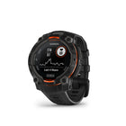 Garmin - Montre connectée Instinct 3 - 45 mm - Solaire - Noir avec bracelet noir-Performance de la batterie : jusqu'à 28 jours d'autonomie (ou illimitée avec charge solaire) en mode smartwatch, et jusqu'à 40 heures (ou 130 heures avec charge solaire) en mode GPS.