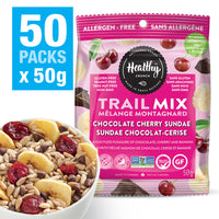 Healthy Crunch - Mélange de fruits et de graines pour coupe glacée au chocolat et aux cerises, 50 unités x 50 grammes-Sans noix