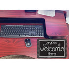 Ashley Productions - Smart Poly Tapis de souris pour ordinateur - 8" x 10" - Tout le monde est le bienvenu ici - Points NB - Paquet de 6-Ensemble de 6 tapis de souris en tissu antidérapant