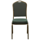Flash Furniture – Chaise banquet empilable à haut dossier, siège en tissu vert 2,5 po, armature dorée (FDC01GV0640)-Chaise de banquet multi-usages