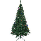 HOMCOM - Arbre de Noël 7 Pieds Support Métallique Saisonnier Fête Intérieur-Feuilles en PVC ignifugé respectueuses de l'environnement pour donner un aspect plein et luxuriant à l'arbre 