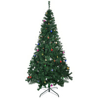 HOMCOM - Arbre de Noël 7 Pieds Support Métallique Saisonnier Fête Intérieur-Feuilles en PVC ignifugé respectueuses de l'environnement pour donner un aspect plein et luxuriant à l'arbre 