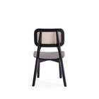 Manhattan Comfort - Lot de 4 chaises de salle à manger Versailles 47 cm style industriel chic - noir et cannage naturel-Livré chez vous entièrement assemblé Aucun assemblage requis