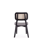 Manhattan Comfort - Lot de 4 chaises de salle à manger Versailles 47 cm style industriel chic - noir et cannage naturel-Livré chez vous entièrement assemblé Aucun assemblage requis