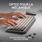 Logitech - POP Keys Clavier mécanique sans fil avec touches emoji personnalisables - Brume-Multidispositifs : Couplez POP Keys jusqu'à 3 appareils et changez via les touches Easy-Switch. Connexion Bluetooth ou récepteur USB Logi Bolt, sur Windows, macOS, Chrome OS, Android, iPadOS ou iOS
