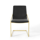 Modway - Pitch Performance Velvet Fauteuil à manger - Or Noir-8