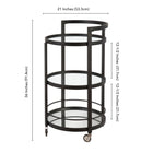 Hudson&Canal - Chariot de bar rond Hause 21" de largeur - Bronze noirci-8