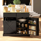 HOMCOM - Buffet de ferme 10 gallons à bascule avec porte-épices et tiroirs - noir-Plateau spacieux idéal pour de nombreuses activités de préparation alimentaire 